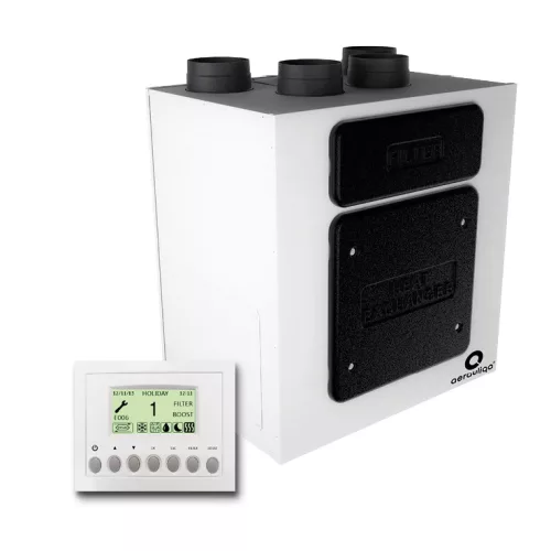 AERAULIQA QR-400 A KÖZPONTI HŐVISSZANYERŐS SZELLŐZTETŐ / 403 M3/H / 270 M2