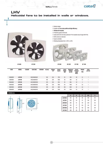 Cata LHV-300 axiális ventilátor