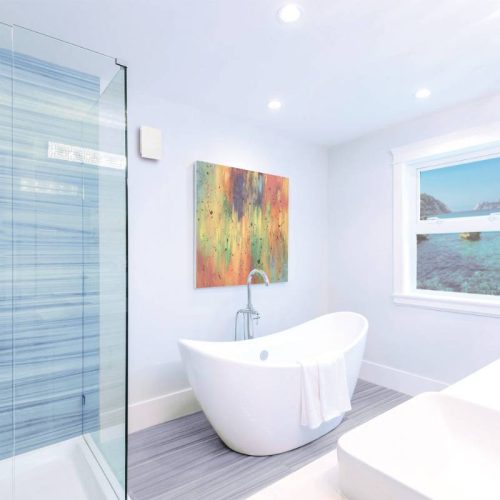 Cata E-120GTH páraérzékelős fehér elszívó ventilátor üveg előlappal