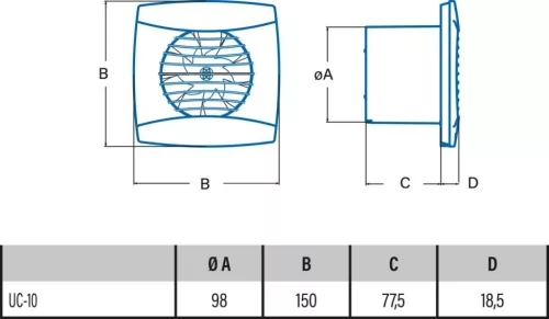 Cata UC-10 TIMER AXIÁLIS VENTILÁTOR