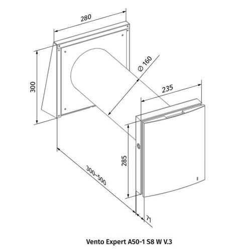 Blauberg VENTO EXPERT A50-1 S8 W V.3 egyhelyiséges hővisszanyerős légkezelő