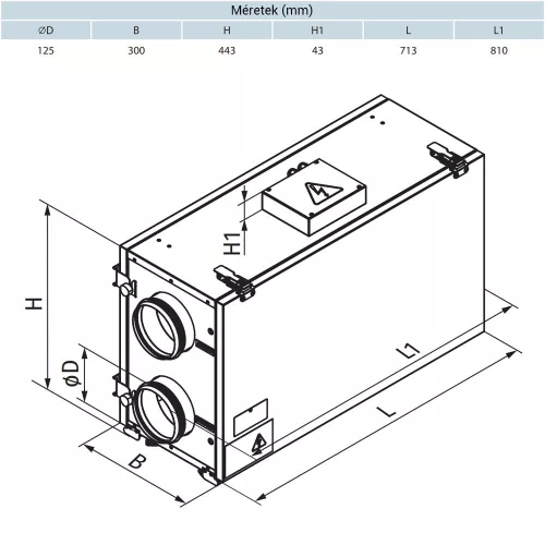 Vents VUT 250 H MINI A1 hővisszanyerős légkezelő berendezés