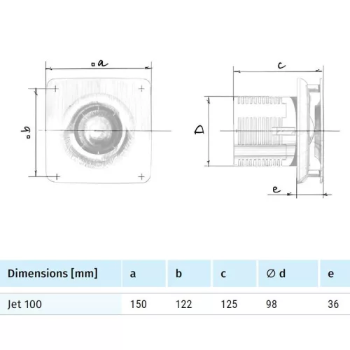 Blauberg JET HI-TECH 100 T ventilátor