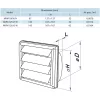 Vents MVM 150 VJ N rozsdamentes takaróelem gravitációs zsaluval 167x167mm