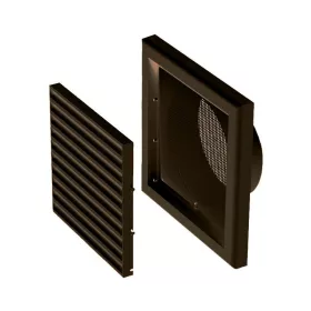   Vents MV 100 VS barna műanyag szellőzőrács csőcsatlakozóval 154x154mm