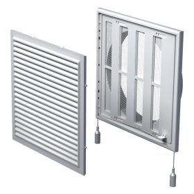   Vents MV 250/200 VRS műanyag szellőzőrács SZABÁLYOZHATÓ ZSALUVAL, CSŐCSATLAKOZÓVAL 250X250 D=200