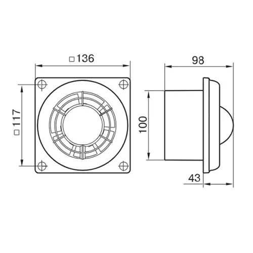 Colibri Flight 100 T időrelés fali axiális ventilátor