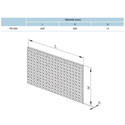 Vents RD 600 álmennyezeti rács 600x600mm