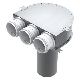   Blaufast RPZ 125/75X3 M mennyezeti FÉM SZELEPFOGADÓ IDOM (Ø125 mm, 3 CSONKKAL)