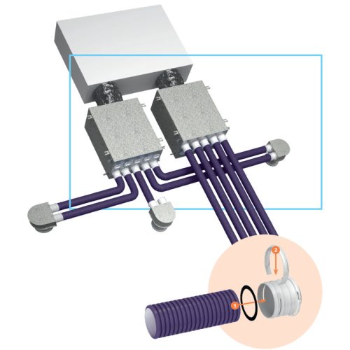 Blaufast SR 200/75X15 01 FÉM LÉGELOSZTÓ DOBOZ Ø200 mm, 15 CSONKKAL