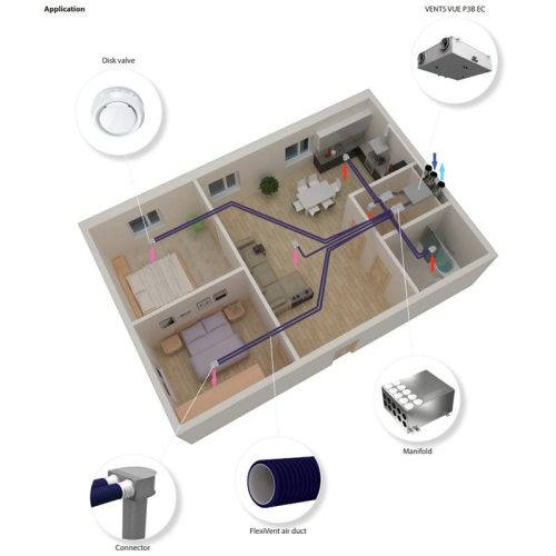 Vents VUE 350 P3B EC A14 entalpiás hővisszanyerő