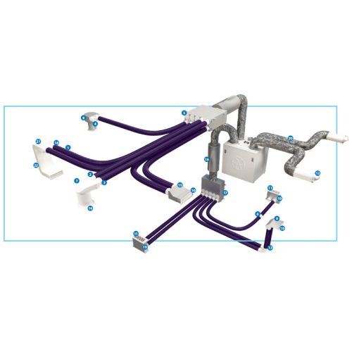 Blaufast SR 125/75X2 01 FÉM LÉGELOSZTÓ DOBOZ Ø125 mm, 2 CSONKKAL