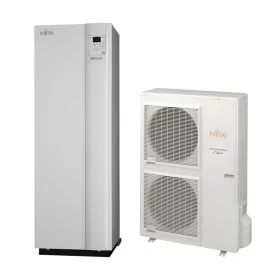   FUJITSU WGYK160DG9/WOYK160LCTA (hidraulikus egység+kültéri egység) Waterstage HPDUO levegő-víz hőszivattyú"V2" ( beépített 190 literes HMV tartállyal) 15,17 kW,400V, R410 A