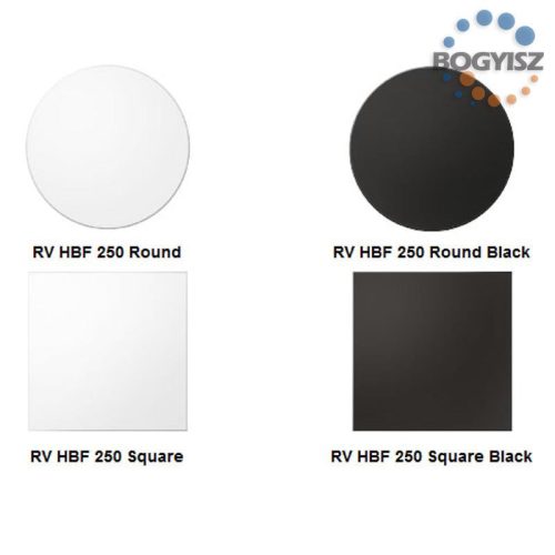 VENTS HBF 250 T MENNYEZETI CENTRIFUGÁLIS VENTILÁTOR - KEREK FEKETE DEKORATÍV FEHÉR/FEKETE ELŐLAP