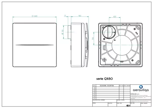AERAULIQA QX-80T SZELLŐZTETŐ VENTILÁTOR IDŐZÍTŐVEL