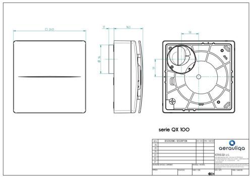 AERAULIQA QX-100HT SZELLŐZTETŐ VENTILÁTOR